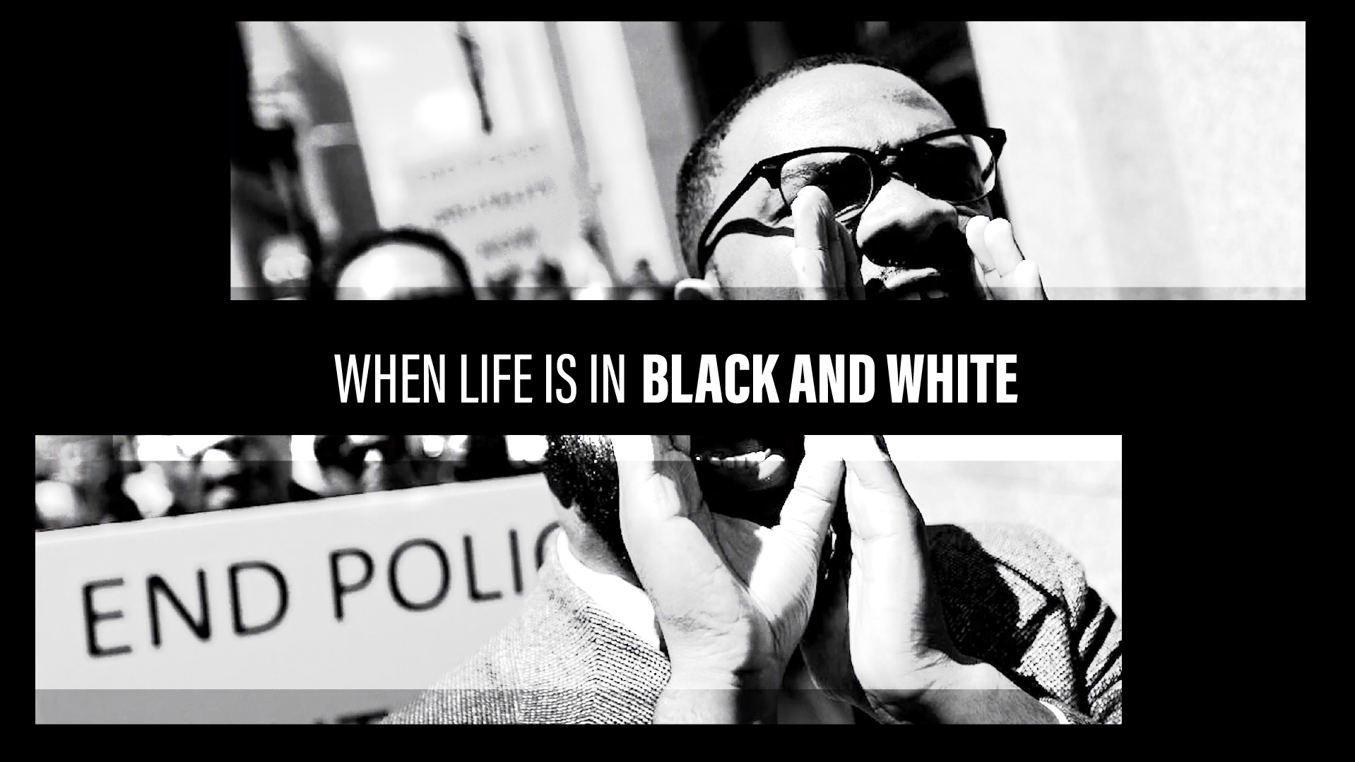 black and white image with text "when life is in black and white"