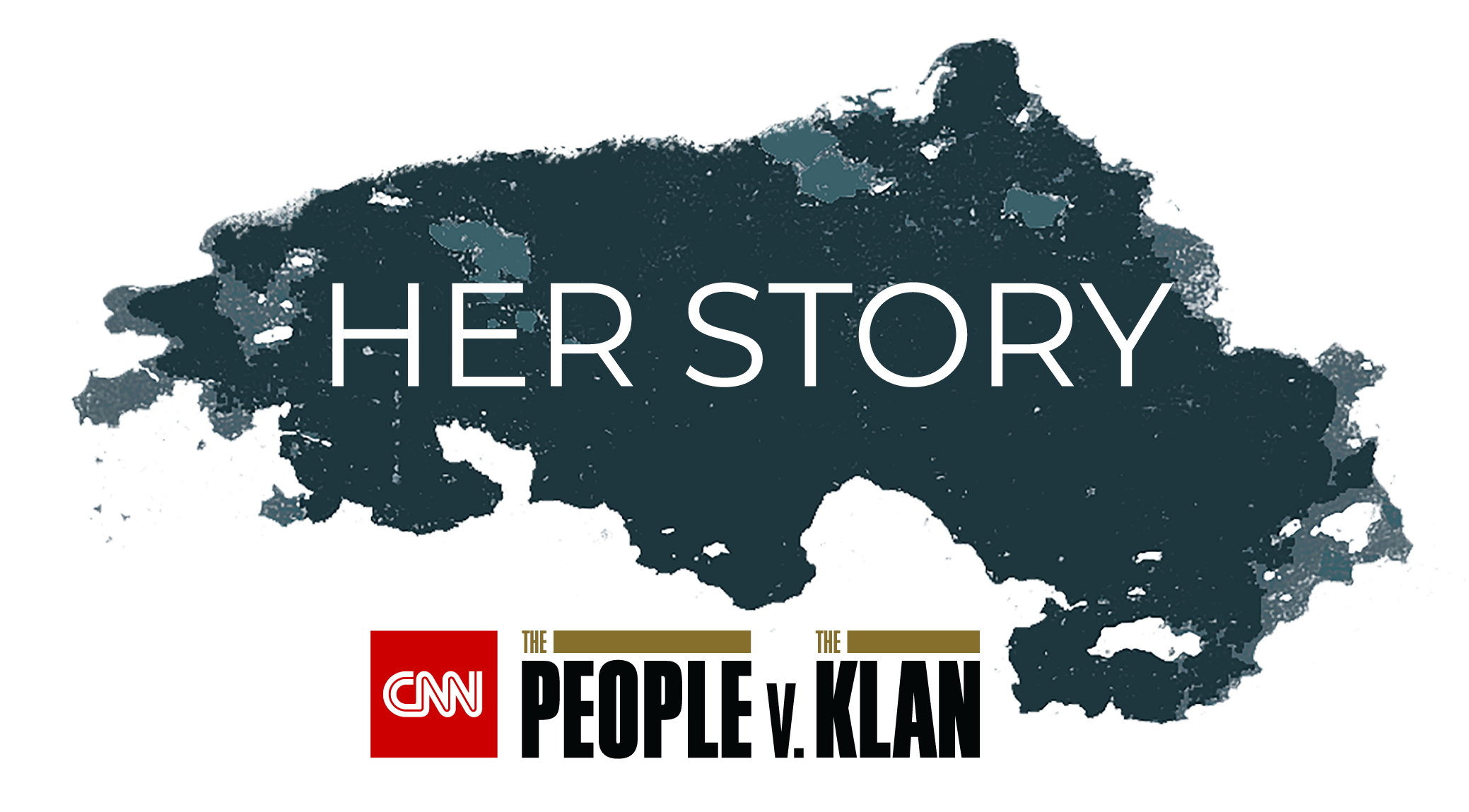 graphic element with text saying Her Story CNN logo People v Klan